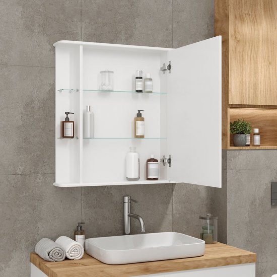 Зеркальный шкаф Continent Мондегу 80х80х15 см белый