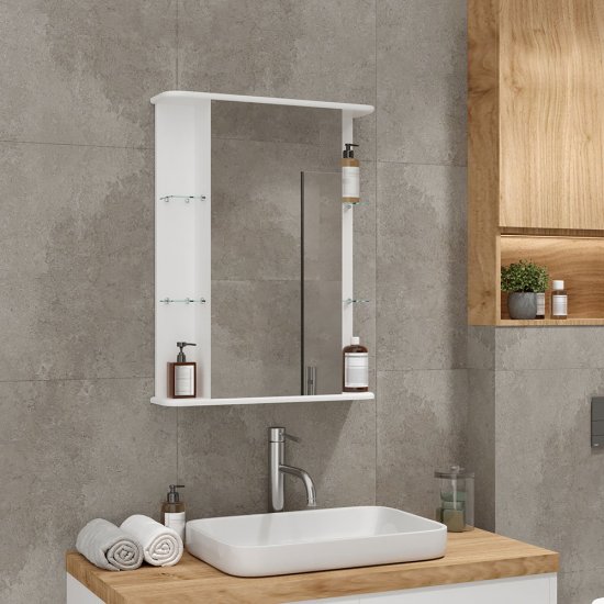 Зеркальный шкаф Continent Мондегу 60х80х15 см белый