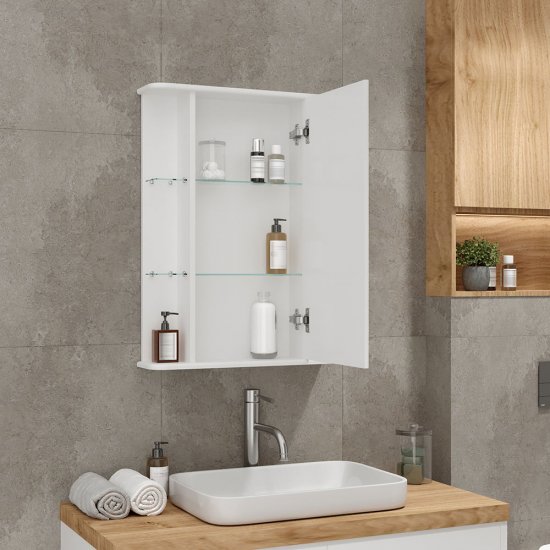 Зеркальный шкаф Continent Мондегу 60х80х15 см белый