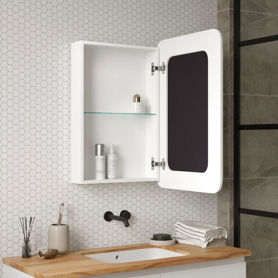 Зеркальный шкаф Continent Гвадиана 50х80х15 см белый