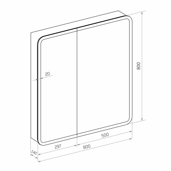 Зеркальный шкаф Continent Emotion 80х80х15 см с подсветкой белый
