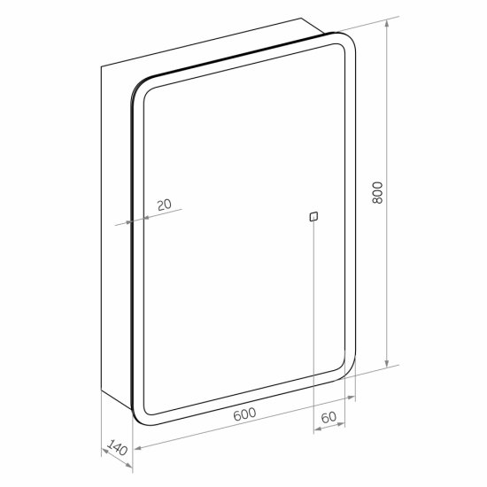 Зеркальный шкаф Continent Emotion 60х80х14 см с подсветкой белый