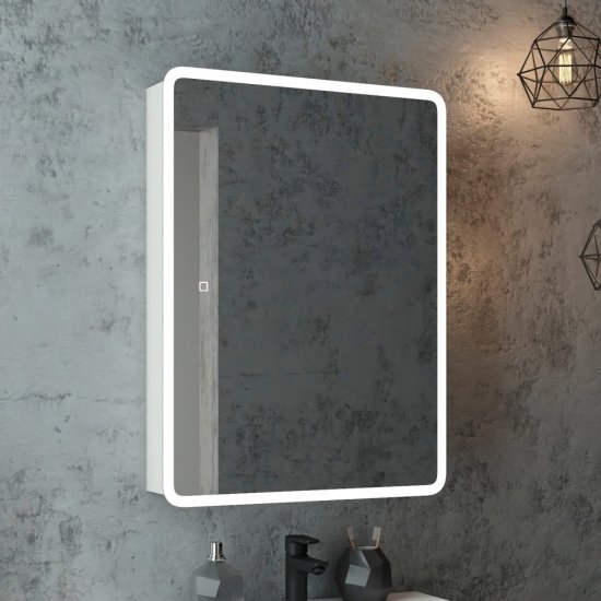 Зеркальный шкаф Continent Emotion 60х80х14 см с подсветкой белый