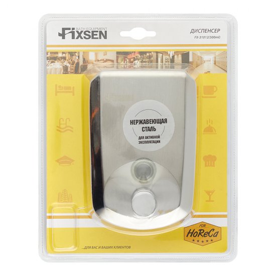 Диспенсер для мыла Fixsen Hotel 500 мл нержавеющая сталь хром (FX-31012)