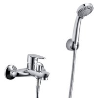 Смеситель для ванны WasserKraft Leine хром однорычажный с коротким изливом с лейкой (3501)