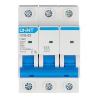 Автоматический выключатель модульный Chint NXB-63 3P 40А тип C 6 кА 400 В (814174)