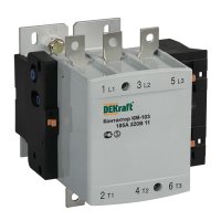Контактор модульный Dekraft КМ-103 (22154DEK) 220-230 В 185 А тип AC 1НО+1НЗ