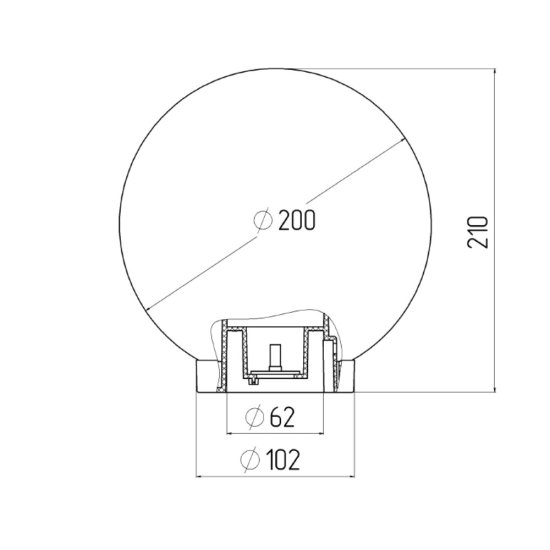 Светильник садово-парковый Svet Анелма черный 210 мм E27 60 Вт IP44 (1200-00240)