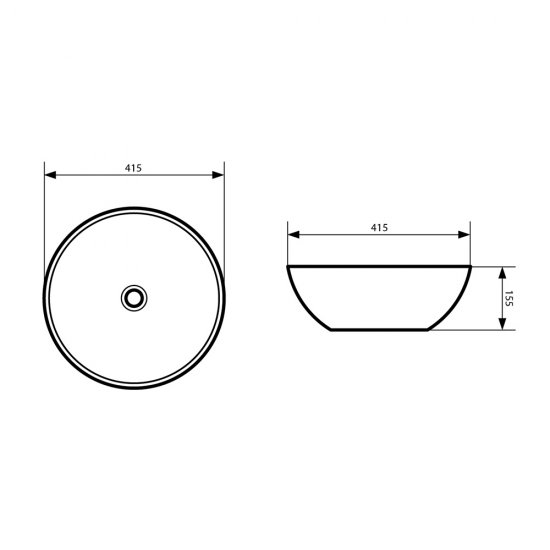 Раковина Lavelly Universe 42 см накладная черная (686702)