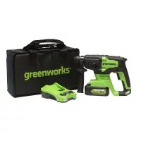 Перфоратор аккумуляторный Greenworks GD24SDS2K4 2 Дж 24В 1х4Ач Li-Ion SDS-plus с АКБ и ЗУ (3803007UB)