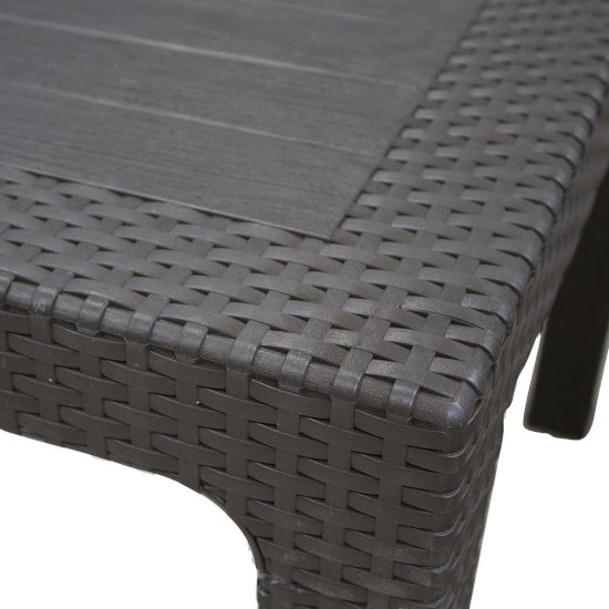 Стол пластиковый Heniver Rattan шоколад 1200х700х750 мм прямоугольный (SPT-R004)