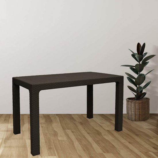 Стол пластиковый Heniver Rattan шоколад 1200х700х750 мм прямоугольный (SPT-R004)