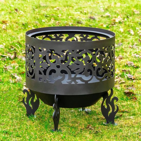 Чаша костровая Ажурная 1000 мм коническое дно 4 ножки