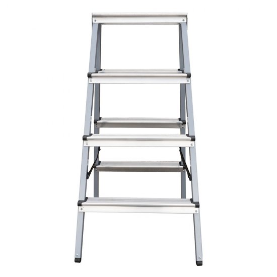 Стремянка стальная с алюминиевыми ступенями 4 ступени 80 мм двухсторонняя 0,87 м Hesler