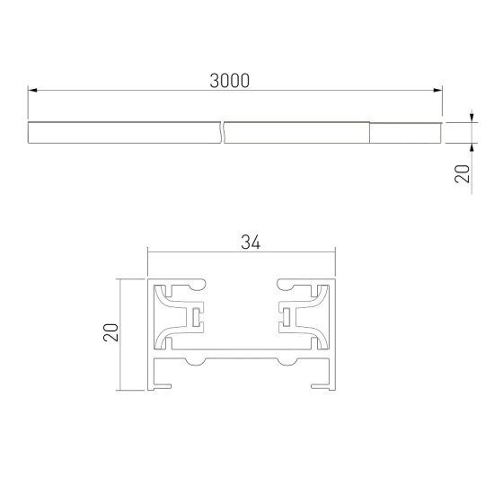 Шинопровод однофазный Elektrostandard Track Rail BK Surface 3 м черный (a057087)