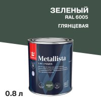 Краска по ржавчине Tikkurila Metallista зеленая гладкая глянцевая 0,8 л
