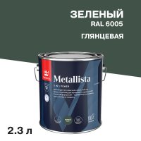 Краска по ржавчине Tikkurila Metallista зеленая гладкая глянцевая 2,3 л