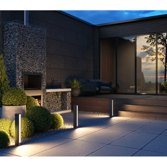 Светильник светодиодный садово-парковый Outdoor Hof графит 600 мм 3000К 12 Вт IP54 (O422FL-L12GF)