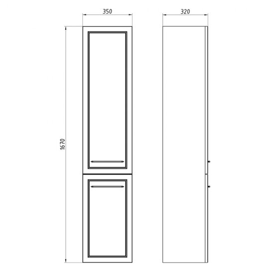 Пенал АСБ-Мебель Белмонти 35 см подвесной белый софт