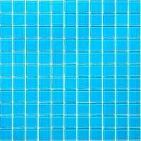 Мозаика Mir Mosaic Natural Color palette микс голубая стеклянная 300х300х4 мм глянцевая