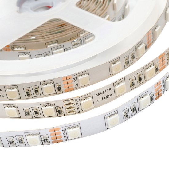 Лента светодиодная SMD 5050 RGB свет 12 В 10 Вт/м 3 м IP20 Apeyron (17КП)