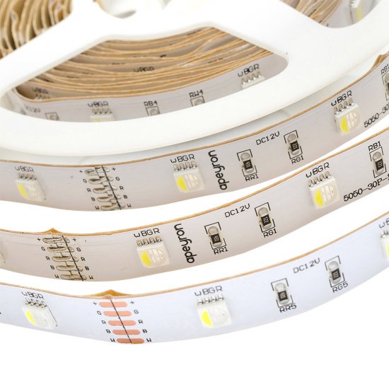 Лента светодиодная SMD 5050 RGBW свет 12 В 6 Вт/м 5 м IP20 Apeyron (21ОО)