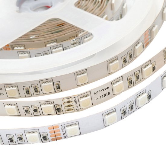 Лента светодиодная SMD 5050 RGB свет 24 В 15 Вт/м 5 м IP20 Apeyron (148КП)