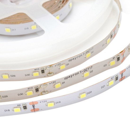 Лента светодиодная SMD 2835 6500К 12 В 8 Вт/м 5 м IP20 Apeyron (36ПРЗ)