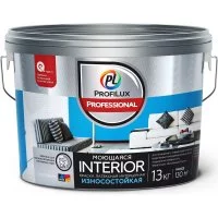 Моющаяся латексная воднодисперсионная краска для стен и потолков Profilux Professional INTERIOR