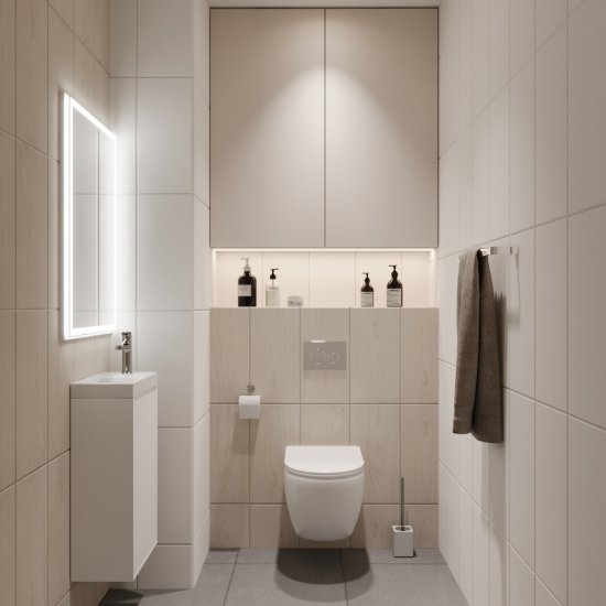 Зеркало с подсветкой прямоугольное 60х80 см в раме белой с сенсорным включением Lavelly Cube (00316665)