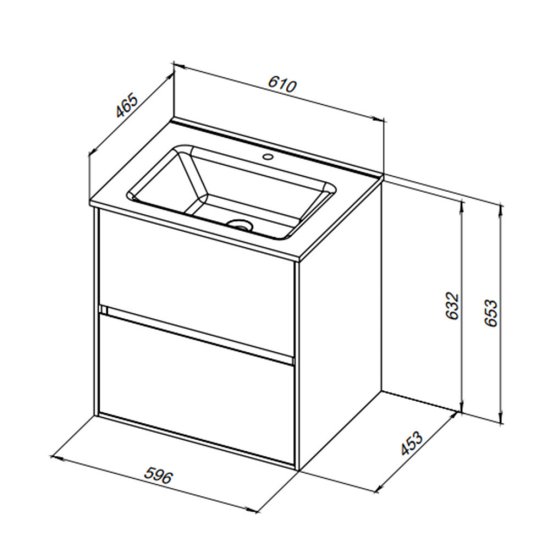Тумба под раковину Lavelly Cube 60 см подвесная белый глянец (00316667)