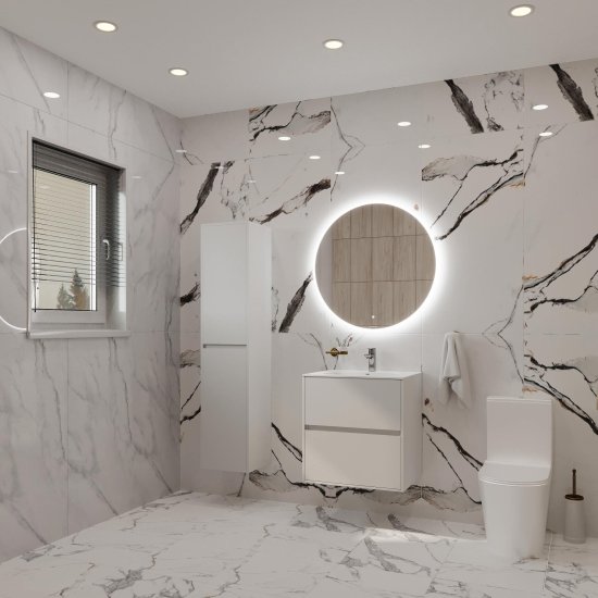 Тумба под раковину Lavelly Cube 60 см подвесная белый глянец (00316667)