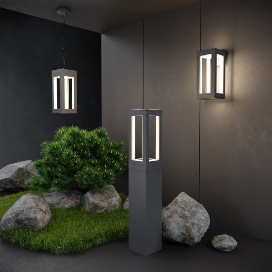 Светильник светодиодный садово-парковый Elektrostandard Frame серый 880 мм 4000К 12 Вт IP54 (a051858)