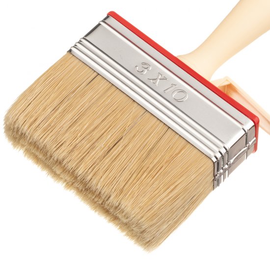 Кисть плоская натуральная щетина пластиковая ручка Beorol 100х31 мм для эмалей и лаков на алкидной основе