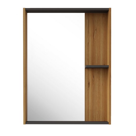 Зеркало с полкой прямоугольное 60х82 см в раме дуб крафт АСБ-Мебель Агата (80045)