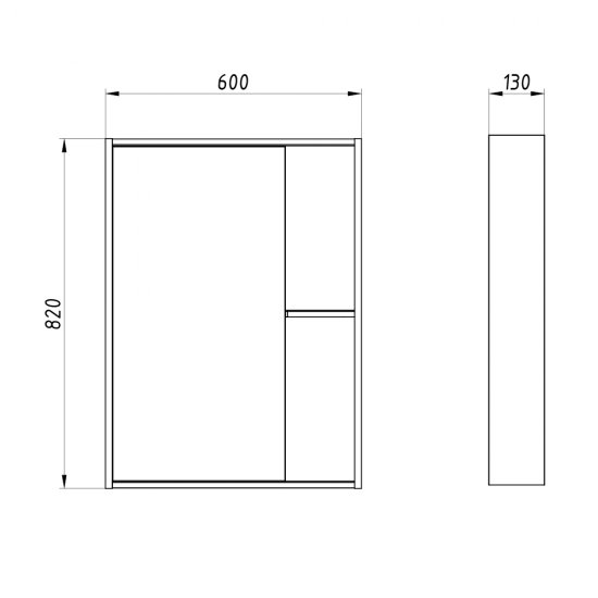 Зеркало с полкой прямоугольное 60х82 см в раме дуб крафт АСБ-Мебель Агата (80045)