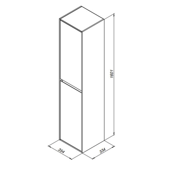 Пенал Lavelly Cube 35 см подвесной белый глянец