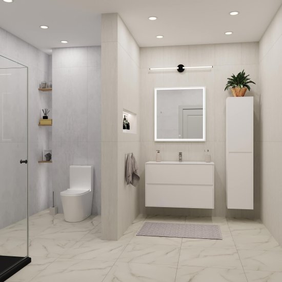 Пенал Lavelly Cube 35 см подвесной белый глянец