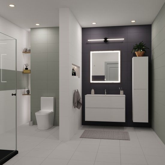 Пенал Lavelly Cube 35 см подвесной белый глянец