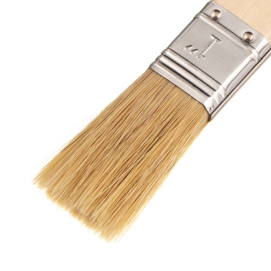 Кисть плоская смешанная щетина деревянная ручка 25х10,7 мм для красок и антисептиков на водной основе