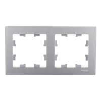 Рамка Systeme Electric AtlasDesign двухместная алюминий (ATN000302)