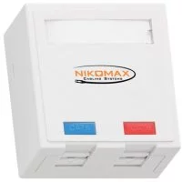 Неэкранированная настенная розетка NIKOMAX NMC-WO2UE2-FT-ST-WT
