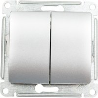 Двухклавишный переключатель Systeme Electric Алюминий сх.6, 10АХ