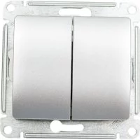 Двухклавишный переключатель Systeme Electric Алюминий сх.6, 10АХ