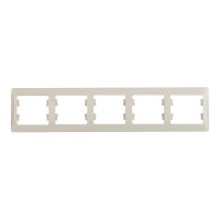 Рамка Systeme Electric Glossa пятиместная бежевая (GSL000205)
