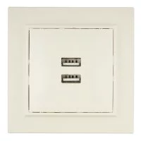 Розетка USB EKF Минск встраиваемая бежевая 2хUSB-А (ERR-2USB-200)