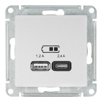 Розетка USB Systeme Electric AtlasDesign встраиваемая алюминий USB-A/ Type-C (ATN000339)