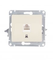 Розетка компьютерная Systeme Electric Glossa встраиваемая бежевая RJ45 (GSL000281K)