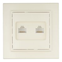 Розетка компьютерная EKF Минск встраиваемая бежевая 2хRJ45 (ERK02-035-20)