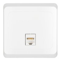 Розетка компьютерная Systeme Electric Этюд встраиваемая белая RJ45 (KOMC-001B)